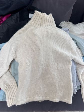 Damen Rollkragenpullover weiss Strick guter Zustand