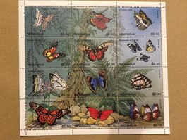 Briefmarken Nicaragua, Motive Schmetterlinge, Neu!