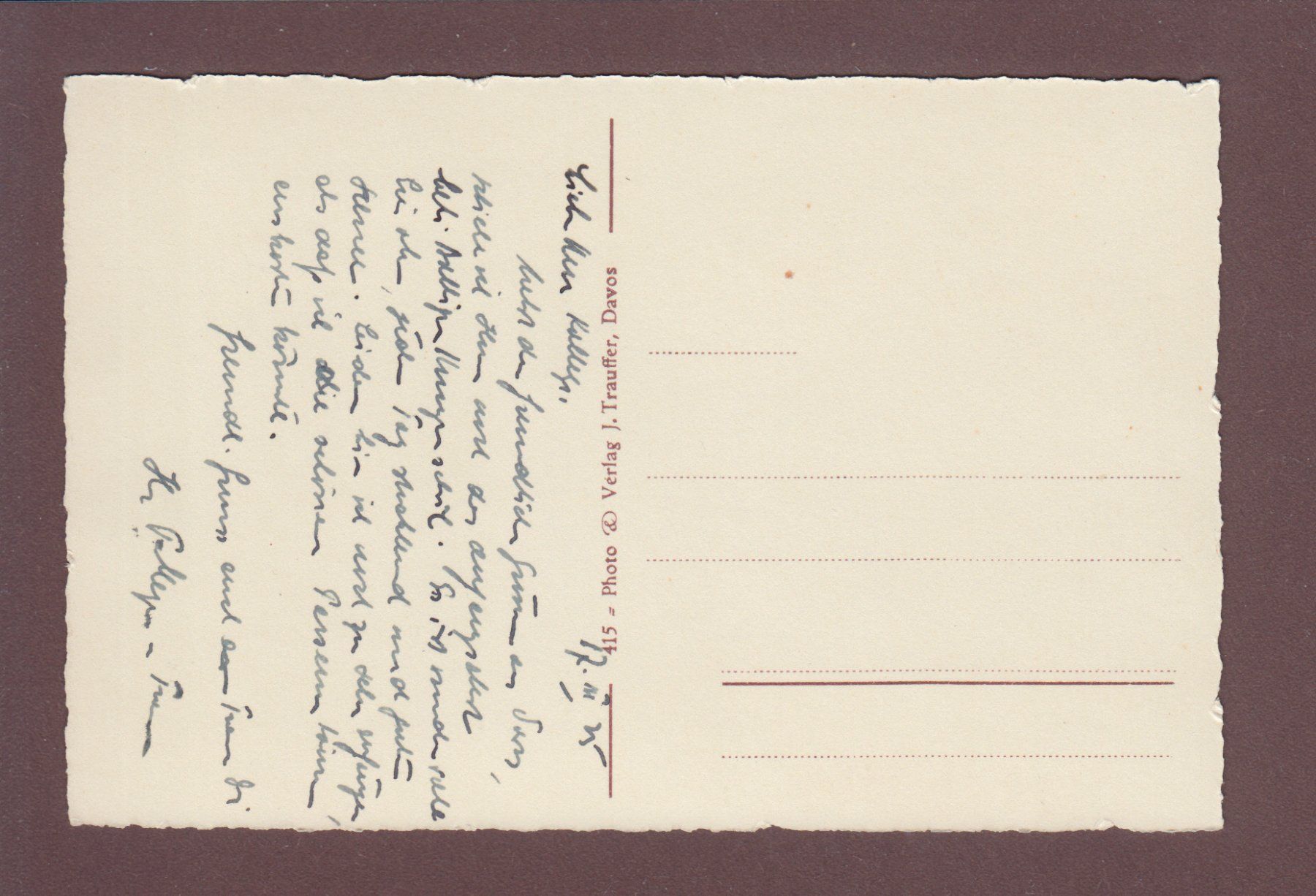 Ansichtskarten: DAVOS - Schiahorn - Parsennbahn - 1925 – Gebraucht aus Pully von nicecards 1