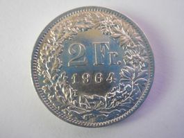 2 Fr. 1964  silber  unz/stgl
