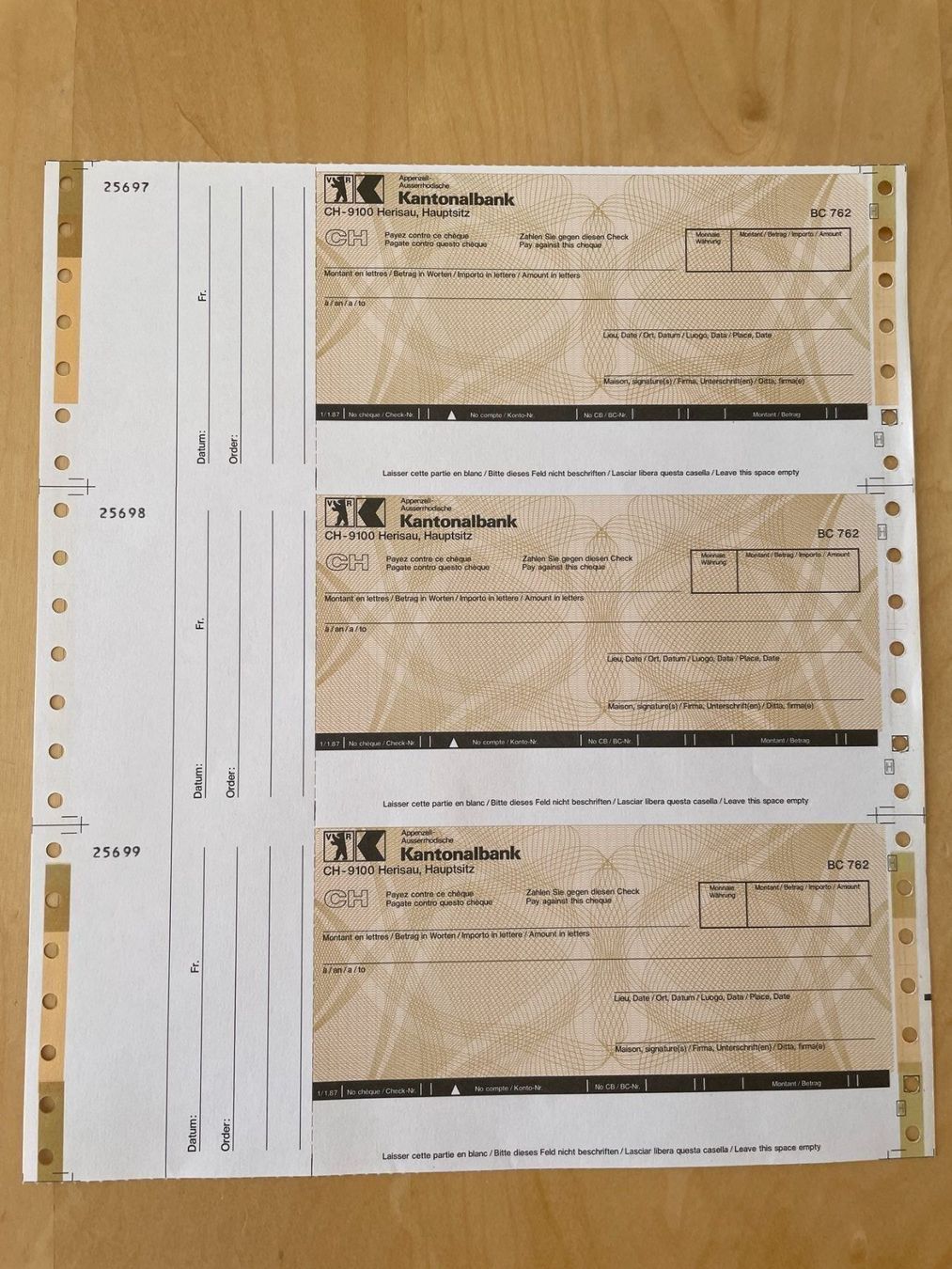 Documents: Appenzell Ausserrh. KB Checkformular – Neuf (Voir description) à Aeugst am Albis par gzhtox