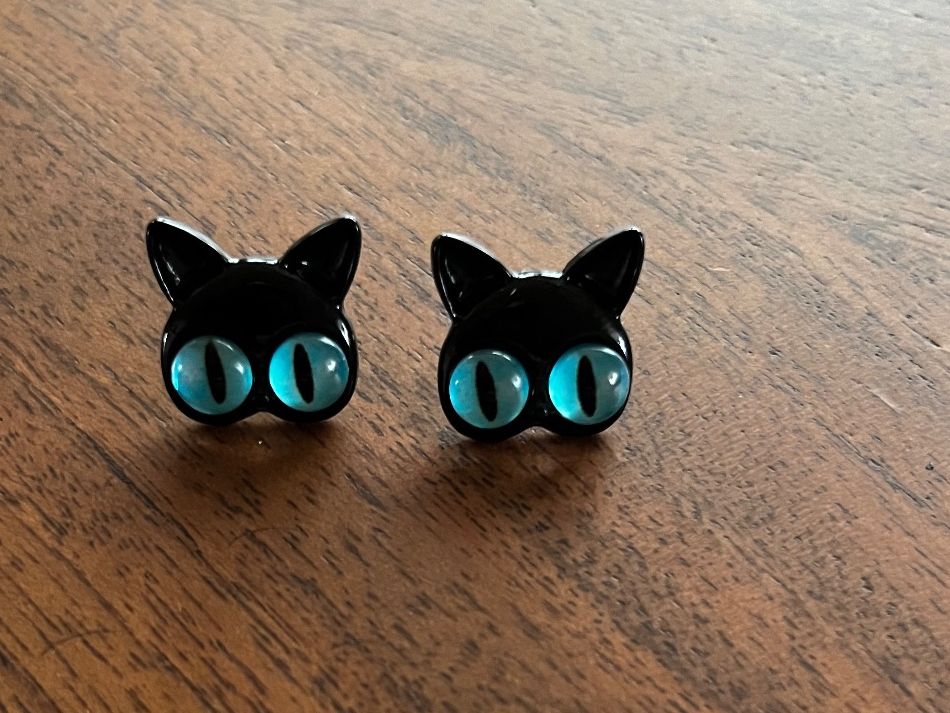 Orecchini pendenti & Orecchini a lobo: Schwarze Katze (Crazy CAT) Ohrstecker – Nuovo (secondo la descrizione) da Gams venduto da Mariawicca 3