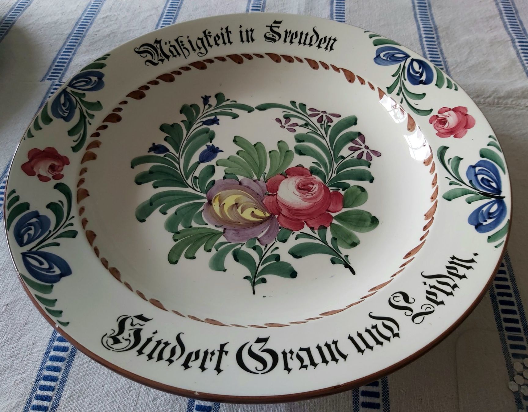 Ciotole: Zell Keramik Wandteller, Schale mit Spruch – Usato da Bern venduto da aronari 5