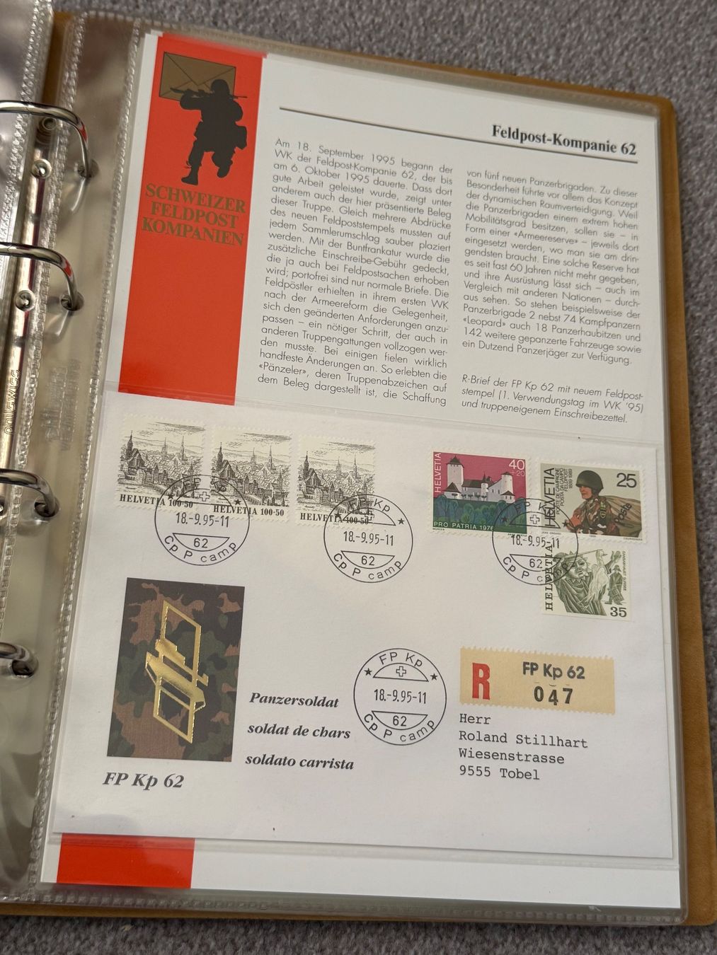Tutti i francobolli: Sammelordner: Feldpost-Kompanien - Schweizer Armee – Usato da Brütten venduto da Hst1 6