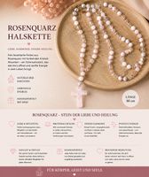 Rosenquarz Kette 80cm
