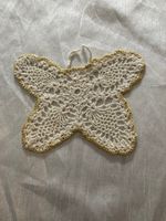 Häckel Tischdecke self made Schmetterling Form weiss gold