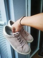 Basket no name rose en daim