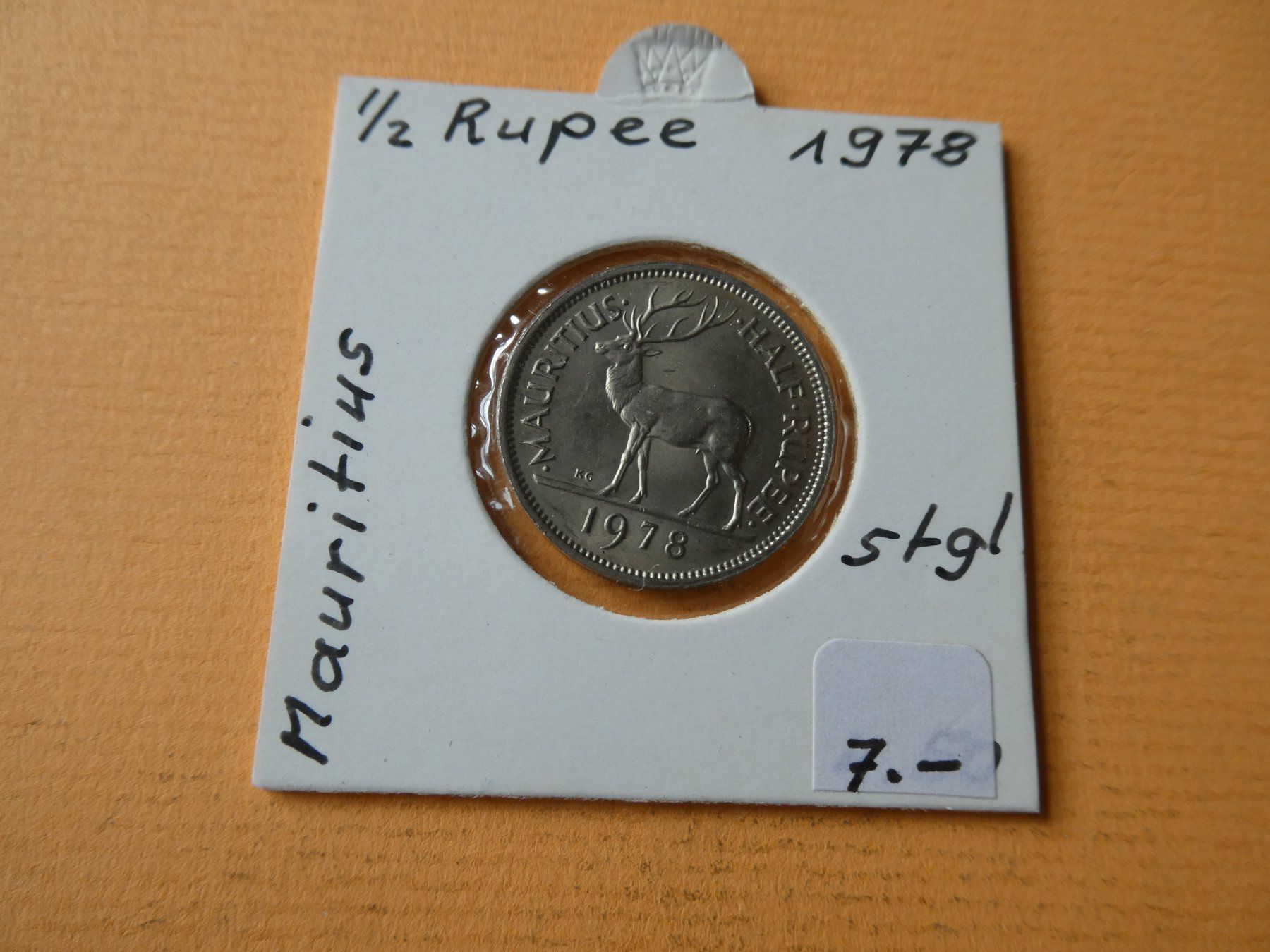 Alle Münzen: Mauritius 1978, 1/2 Rupee    stgl. – Gebraucht aus Hinterforst von Rohusri