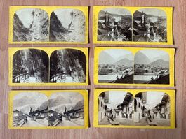 6 x Stereography Cards 1900,s Switzerland