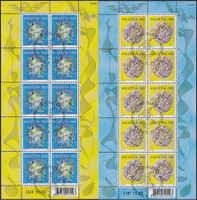2009, Nr.1297+1298 (Hans Erni) Zierbögen Ersttags-Stempel.