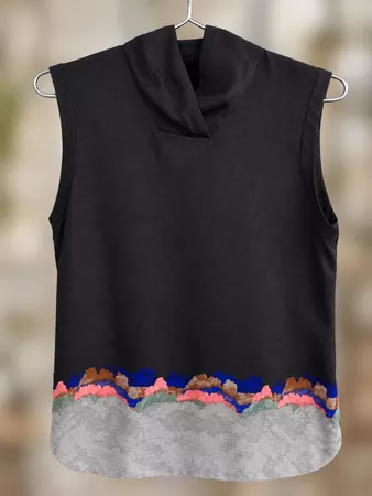Haut sans manches Shanghai Tang soie noir taille US 8