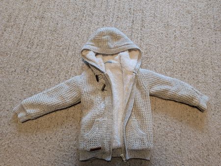 Strickjacke Smile beige gefüttert Grösse 86 sehr gut erhalte
