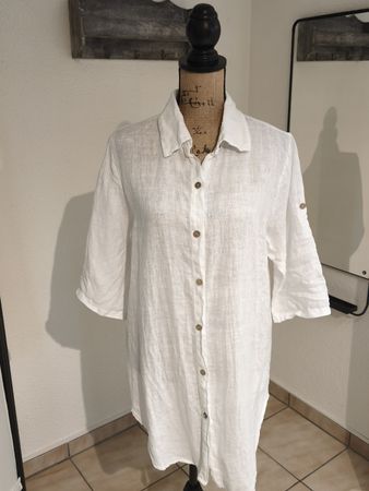Leichte Leinenbluse von Today, Gr. S/M, Made in Italy