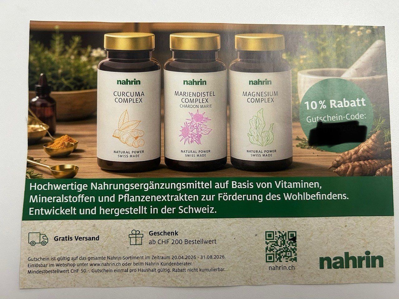 Buoni: Nahrin Gutschein 10% – Nuovo (secondo la descrizione) da Burgdorf venduto da MCSchweizer88