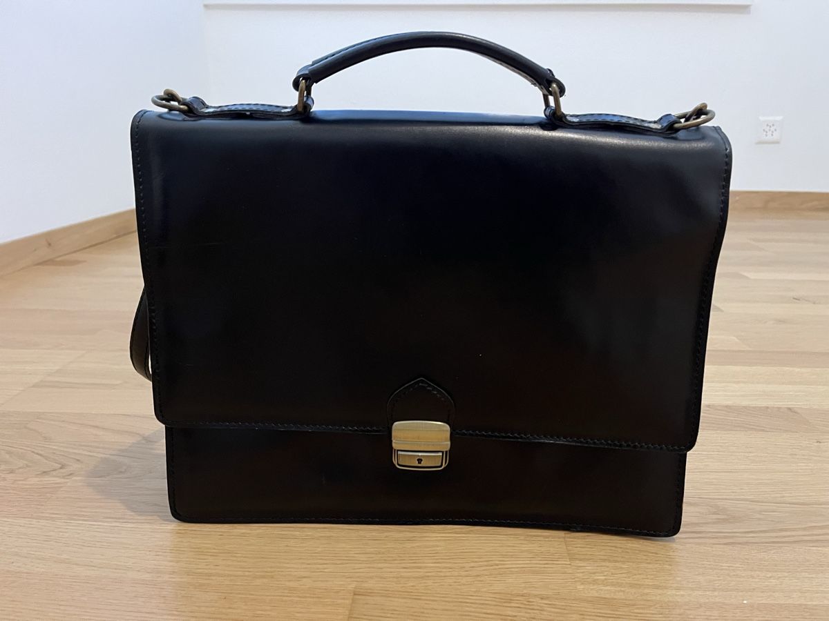 Koffer & Taschen: Leather Briefcase Black With Shoulder Strap Used – Gebraucht aus Kilchberg ZH von dom_mp8q