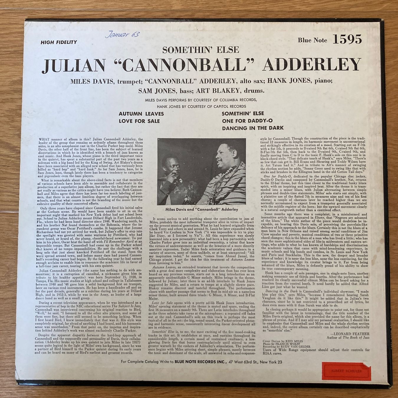 Dischi in vinile: Cannonball Adderley - Somethin' Else   Rare US-Pressung 1963 – Usato da Altdorf UR venduto da Metallic0 1