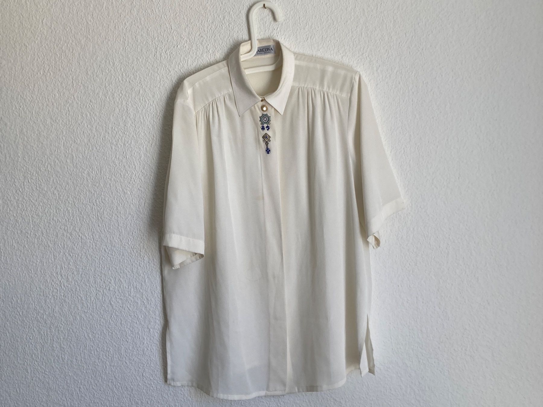 Blusen: Bluse Damen kurzarm weiss Grösse 40 MARCONA – Gebraucht aus Zürich von Surprize