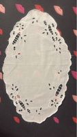 Vintage Deckchen, Handarbeit, weiss, filigranes Muster