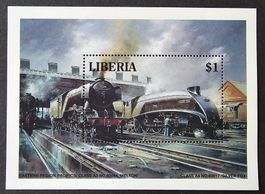 Liberia-Mi Block 133 ** (1994) Bahnmotive
