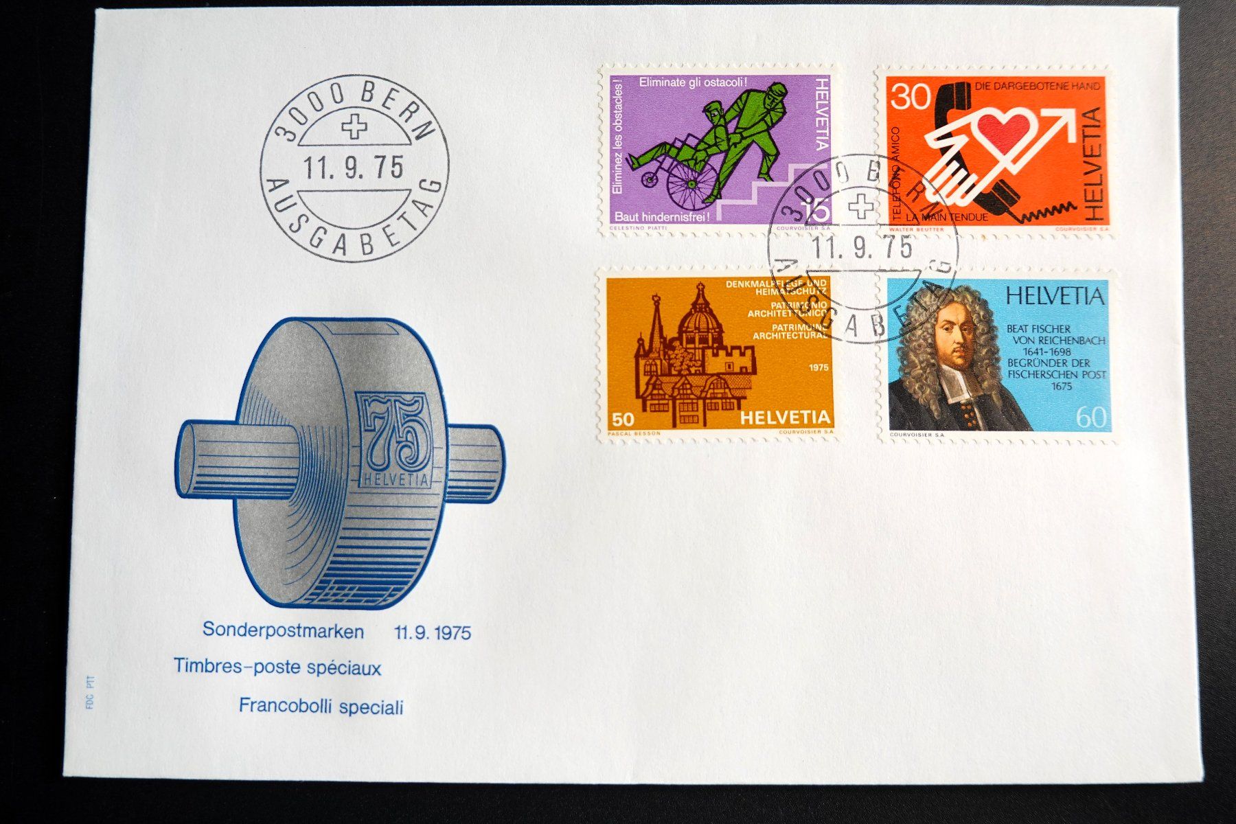 Alle Briefmarken: 1975 FDC Werbemarken II. – Gebraucht aus Mettmenstetten von Sutasso