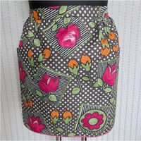 Halbschürze Schürze bunt Rosen Tulpen VINTAGE 1970s NEU