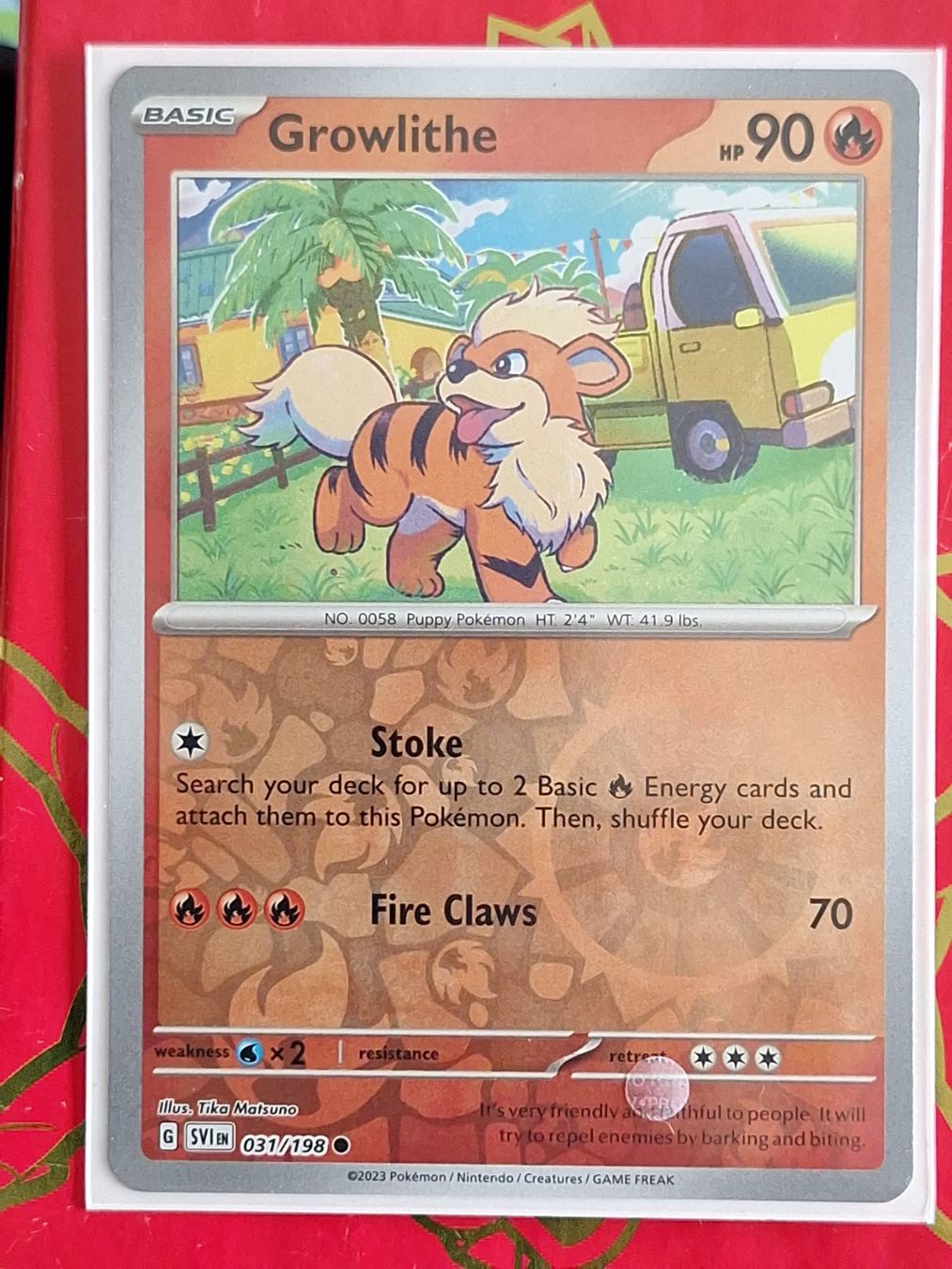 Pokémon Carte collezionabili: Growlithe - Pokemon Reverse Holo Scarlet Violet Base – Usato da Altstätten SG venduto da GGsGameshop