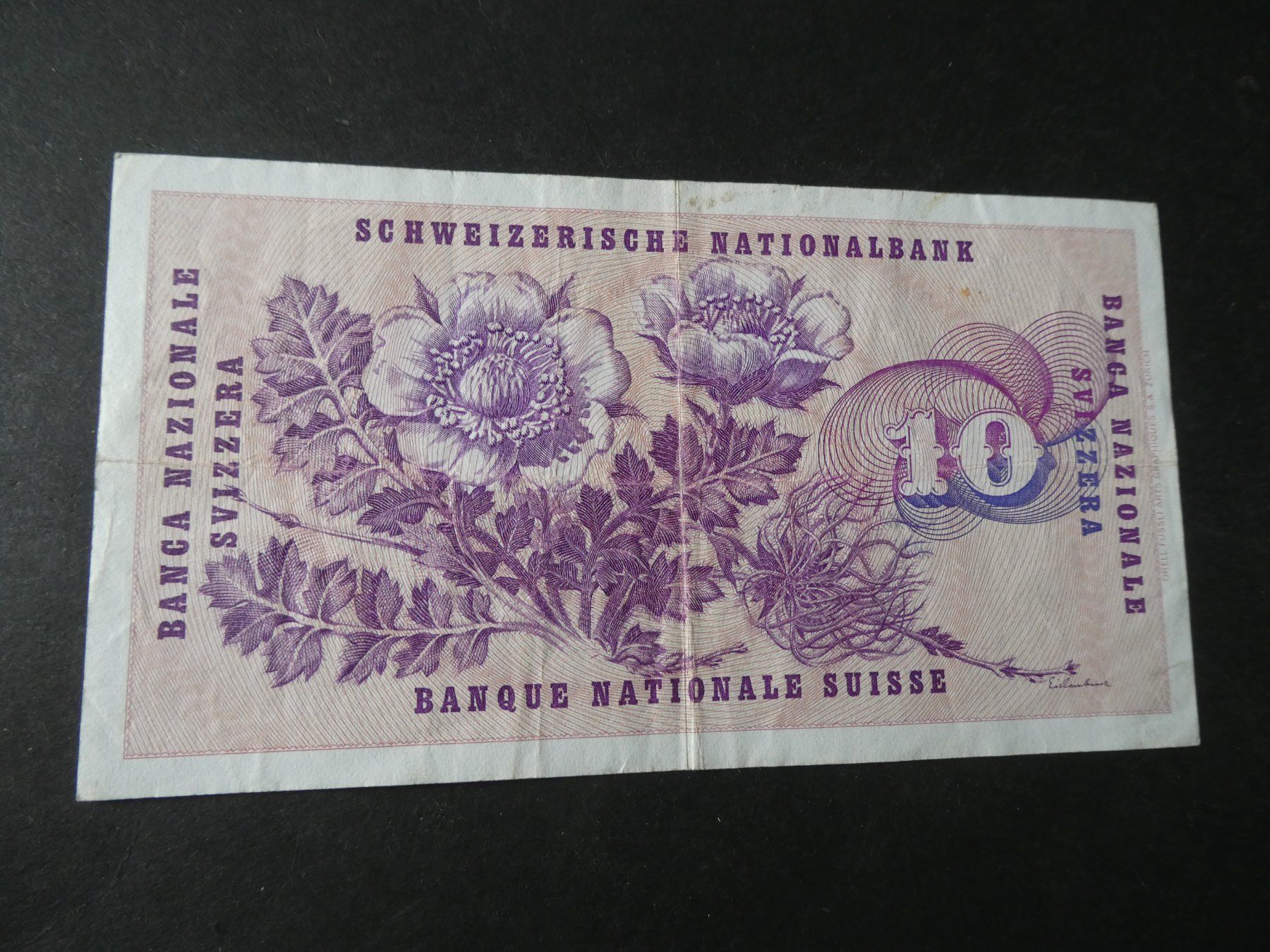 Billets de banque: Schweiz 1973, 10 Franken – D'occasion à Hinterforst par rohusri 1