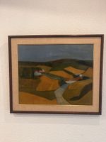 Tableau paysage, M. Jaccard, huile sur toile, 1979