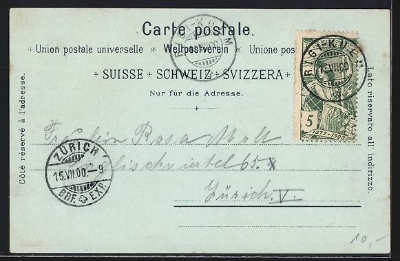 Cartoline postali: Mondschein-Lithographie Rigi, Das Hotel  – Usato da Berlin venduto da bartko-reher 1