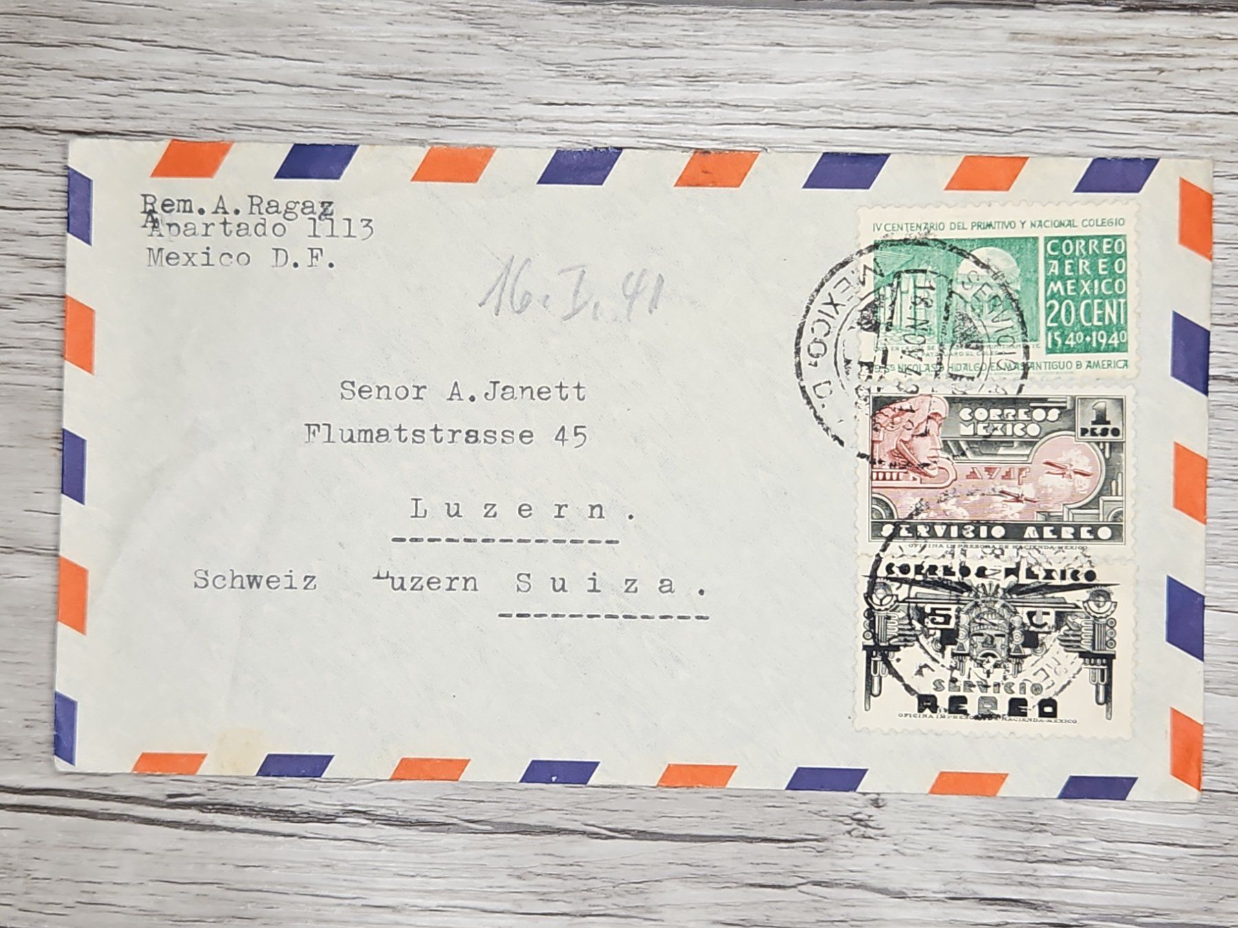 Tutti i francobolli: CL22 Enveloppe + Timbre Mexique 1941 – Usato da Cousset venduto da Patrick_Collections