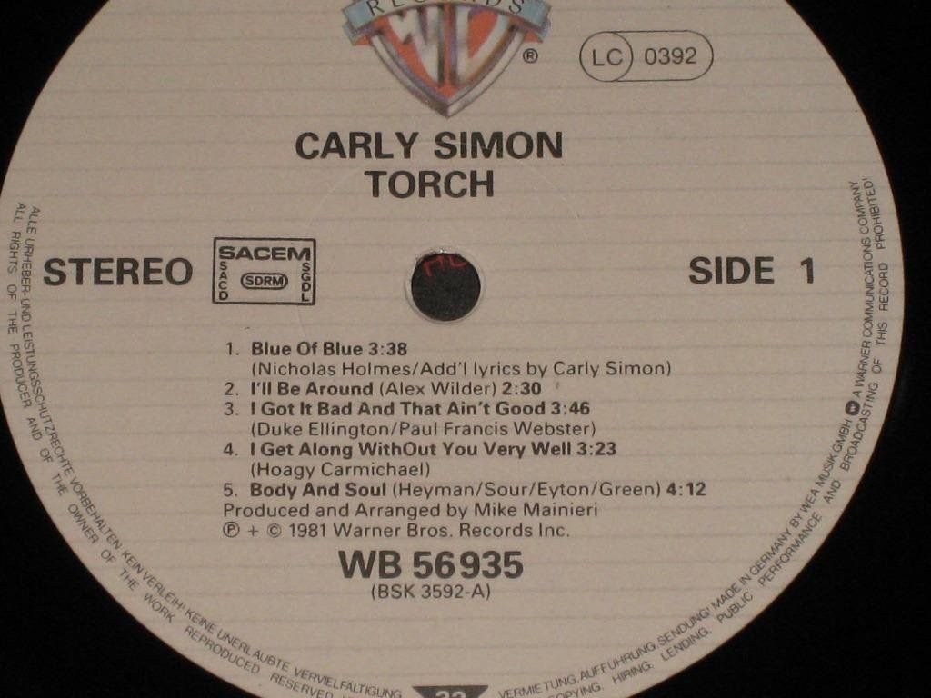 Schallplatten: LP - CARLY SIMON - TORCH – Gebraucht aus Steckborn von Quo7 1