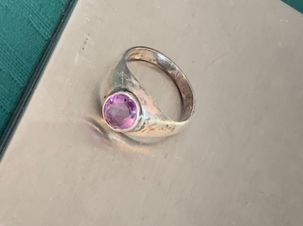 Anelli: Silberring lila oval klassisch – Usato da Dittingen venduto da Bellevista 4