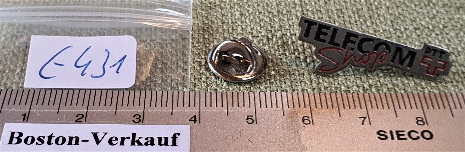 Plaketten & Abzeichen: E431 - Alter Pin Telecom PTT Shop Suisse – Gebraucht aus Reinach BL von Boston-Verkauf 2