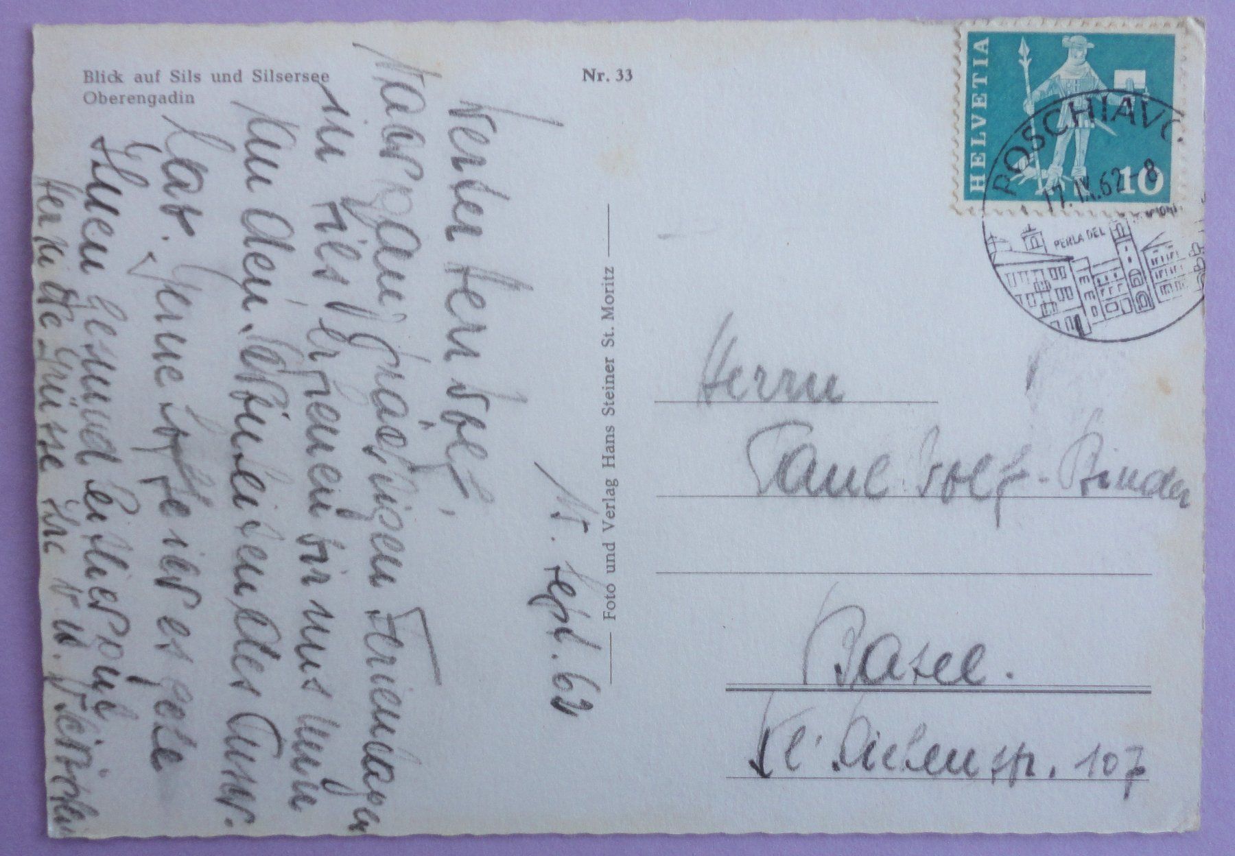 Cartoline postali: Blick auf Sils und Silsersee – Usato da Fétigny venduto da Billy2miny 1