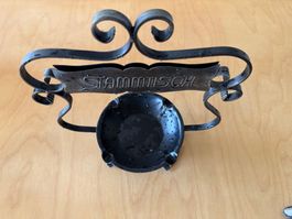 Aschenbecher Metall mit Schriftzug Stammtisch