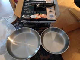 BRATPFANNEN 24cm&28cm INOX m. griff