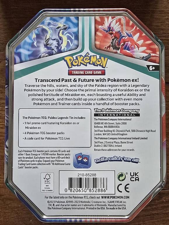 Pokémon Carte collezionabili: Pokemon Miraidon ex Tin – Nuovo e nell'imballaggio originale da Niederlenz venduto da mon_c7lk 2
