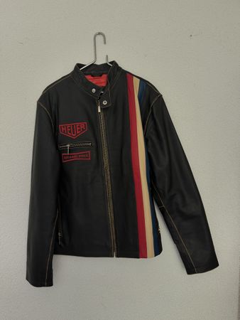TagHeuer Lederjacke Grand Prix schwarz Grösse L gebraucht