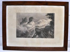 Gravure "Vue de la chute du Rhin du Fischetz"