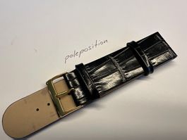 22.5mm Uhrenarmband Leder schwarz, Lederarmband