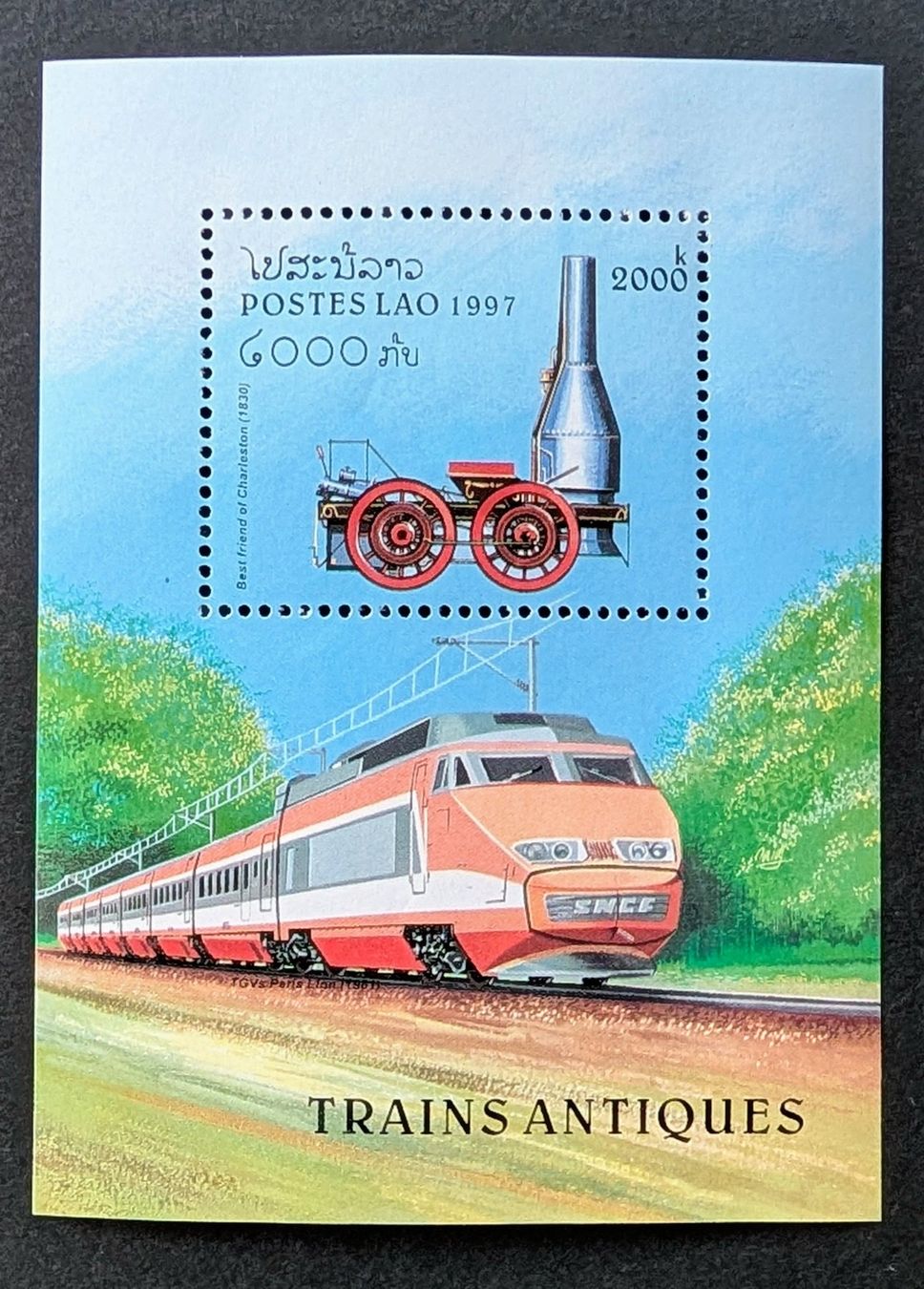 Tutti i francobolli: Laos-Block Eisenbahnmotive ** – Nuovo e nell'imballaggio originale da Hittnau venduto da stamps_and_coins