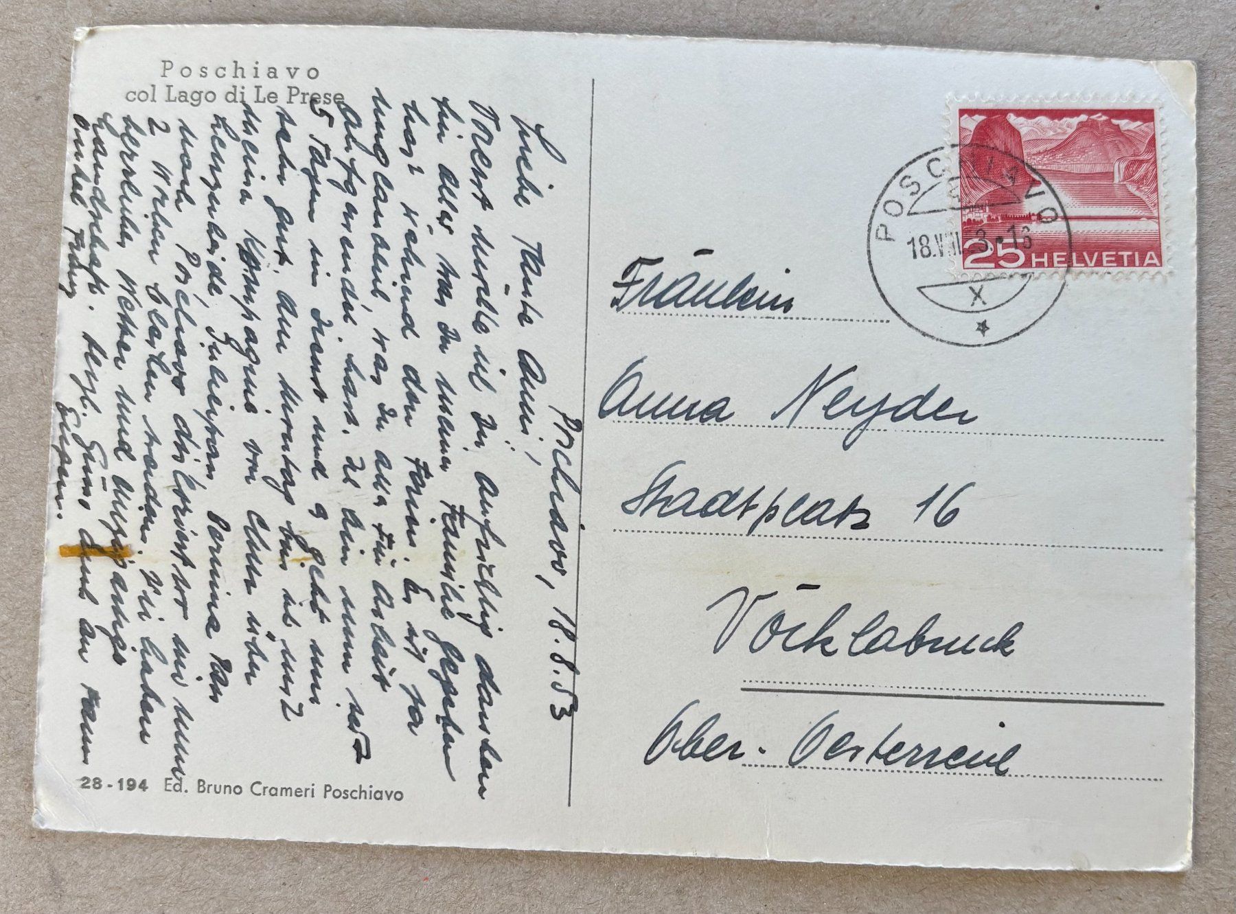Cartoline postali: POSCHIAVO – Usato da Ostermundigen venduto da Heavenmaus75 1