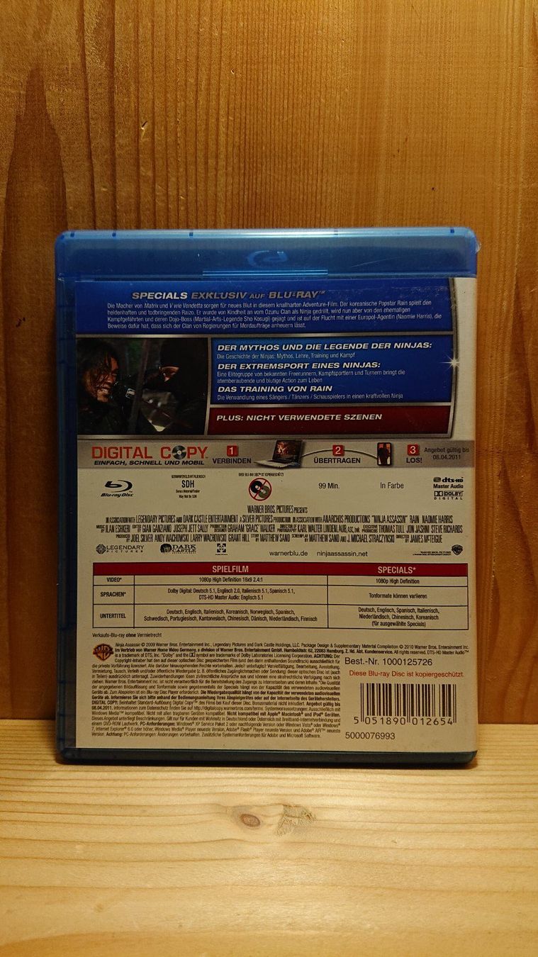 Tous les DVDs: NINJA ASSASSIN Blu-Ray – D'occasion à Wilderswil par Exebub 1