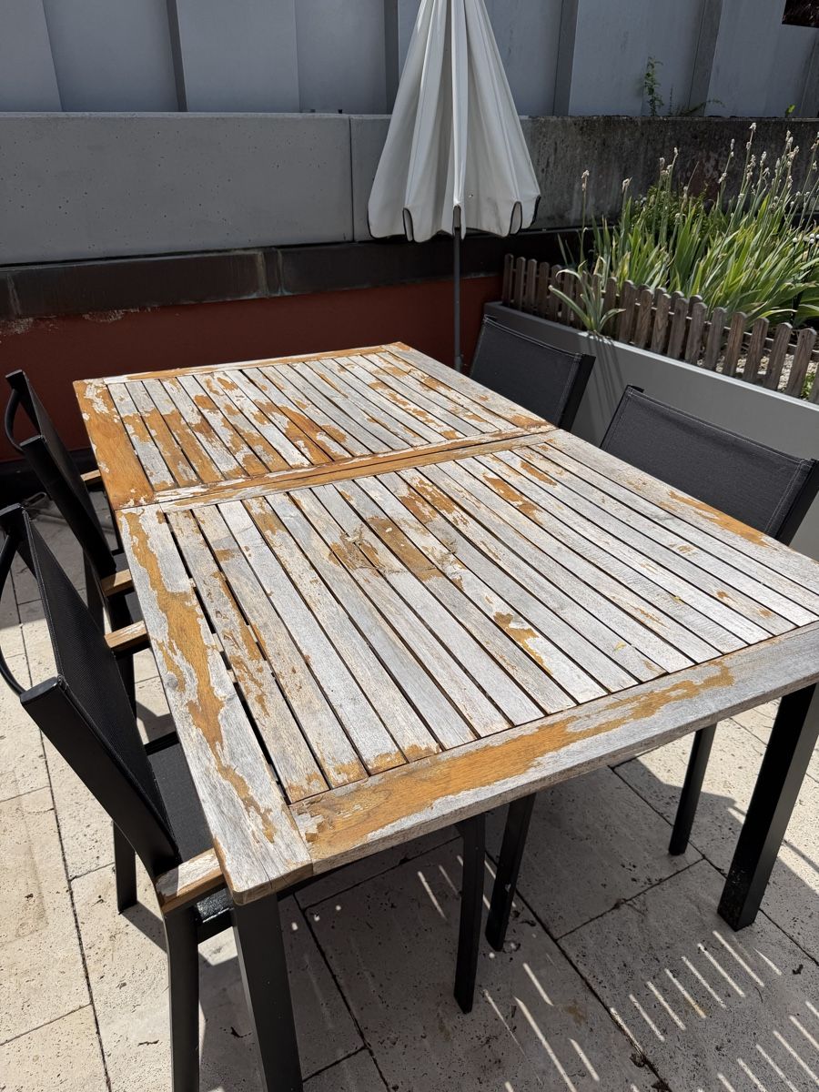 Tischset: Ausziehbarer Gartentisch mit 4 Stühlen – Gebraucht aus Bonstetten von NiroNiro 3