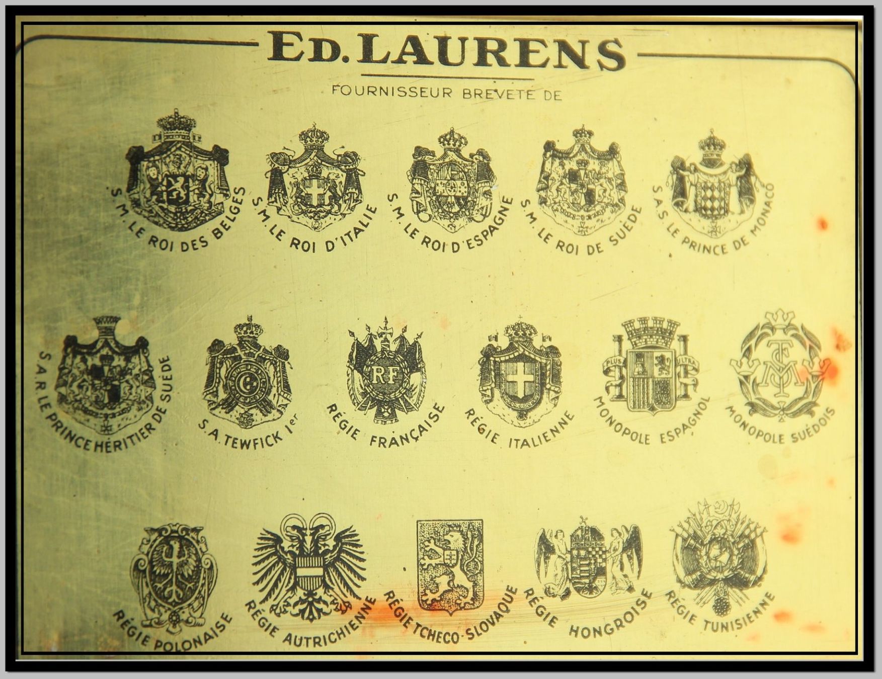 Sonstige Tabakwaren: Ed. Laurens Genève Zigaretten Deckel - Blechdose Prince – Gebraucht aus Langenthal von hamster-raeumung 7