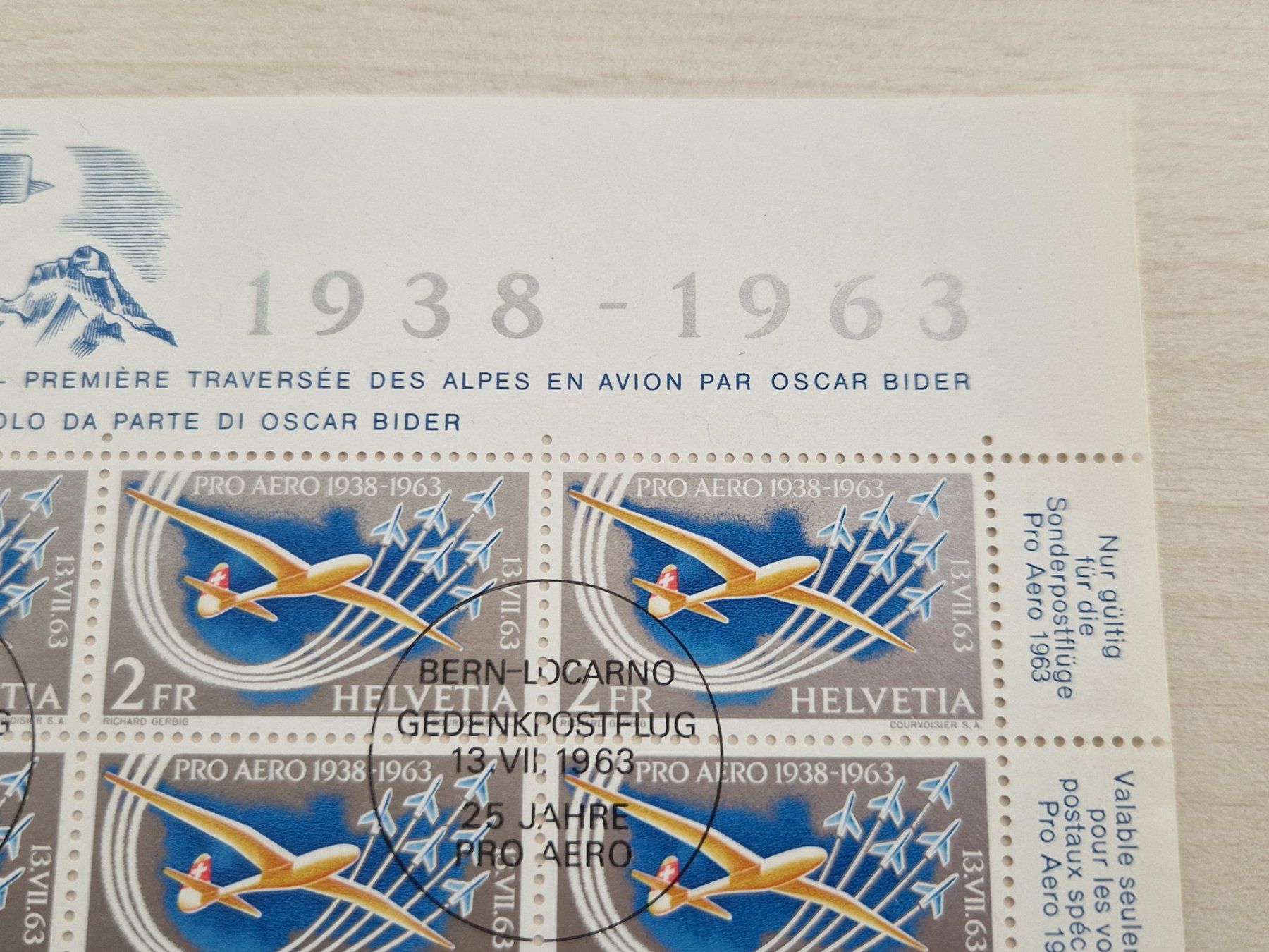 Alle Briefmarken: Flugpostbogen 1963, ab 1.- – Gebraucht aus Burgdorf von Glossy01 2