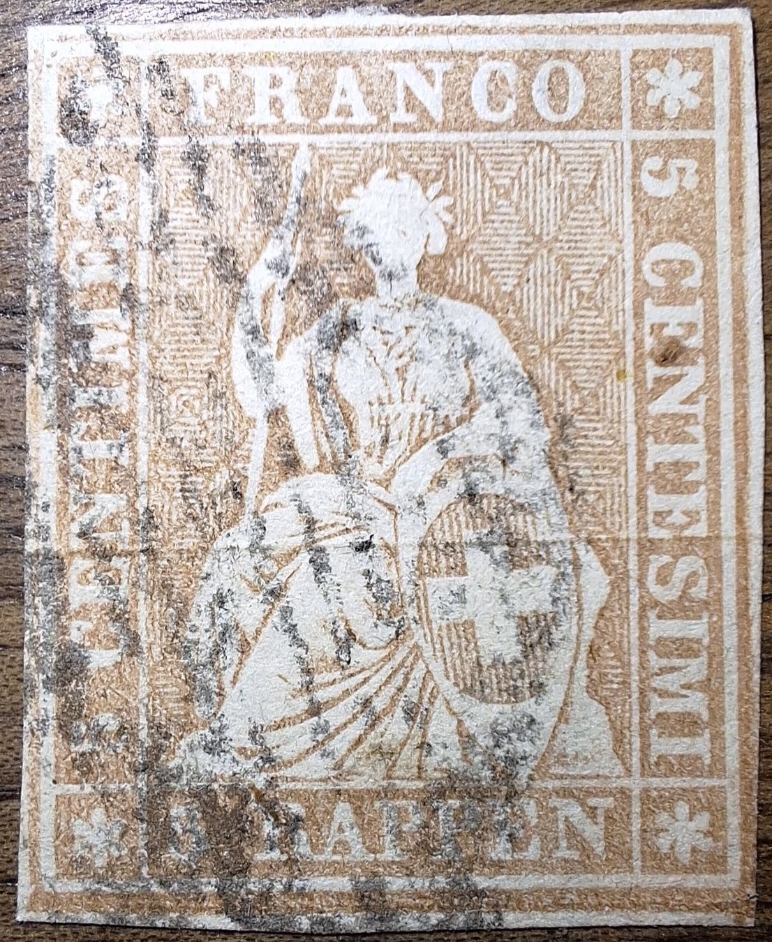 Tutti i francobolli: Strubel 22C Kat. 150.-  – Usato da Balgach venduto da SIMEON27