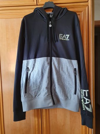 EA7 Emporio Armani Hoodie Jacket grey/black size S