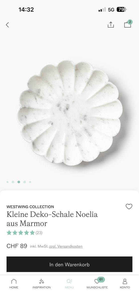 Tutte le decorazioni: Marmor Schale Westwing  – Usato da Güttingen venduto da len_s7v5 2