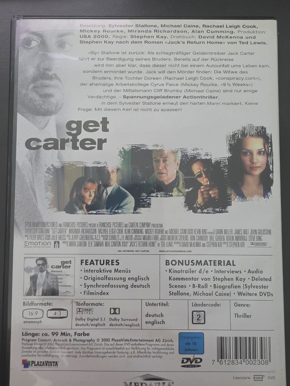 Tutti i DVDs: Sylvester Stallone Get Carter - DVD – Usato da Zürich venduto da P-editon 1
